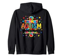 Support de Sensibilisation à l'Autisme - Pièce de Puzzle colorée pour Maman, Papa, Enfants Sweat à Capuche