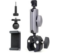 Support de serrage avec double rotation à 360 ° - Bras magique pour guidon de vélo et moto - Pour GoPro, Insta360, AKASO, DJI Osmo Action Camera, DSLR, appareils photo numériques