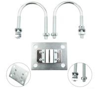 Support de serrage pour mât d'antenne en fer LoRa Helium Hotspot - Support de boulon en U de 1,8 à 2,28 cm - Tube pour antennes en fibre optique - Montage extérieur - Argenté