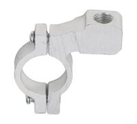 Support de serrage pour rétroviseur de moto de 22 mm de diamètre de filetage de 10 mm, convient pour VTT, UTV, moto tout-terrain, double sport, buggy rouge (argenté)