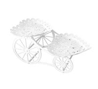Support de service à étages, élégant en forme de chariot - Présentoir à gâteau pour fête de mariage, apéritif, chocolat, bonbons, pâtisserie, muffin, fête d'anniversaire, mariage, thé de l'après-midi