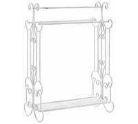 Beliani Porte-serviettes Blanc Métal Support pour Salle Bains en Accessoire | Revêtement par électrodéposition, À assembler entièrement, Charge Max 10 kg, 60 x 35 x 90 cm