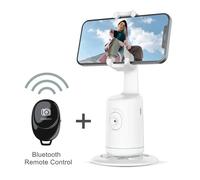 Support de Smartphone à Suivi existent du Visage avec Télécommande,Rotation à 360 °,Contrôle Gestuel,Stabilisateur de Cardan pour Vlog Vidéo Mobile - Type P01-WH-Wireless