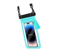 Support de smartphone étanche permanent avec deux espaces pour téléphone et accessoires, convient pour la plage, la piscine, les croisières, convient aux écrans de 7,5 pouces - Turquoise