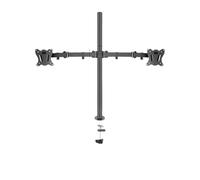 Support de Socle de Bureau for Double Moniteur de 80 cm de Haut, 10 à 27 Pouces, Support PC à Bras Pliable avec Pince et Base à œillets(DL-T902-280-G)