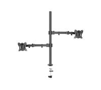 Support de Socle de Bureau for Double Moniteur de 80 cm de Haut, 10 à 27 Pouces, Support PC à Bras Pliable avec Pince et Base à œillets(DL-T902-280II-G)