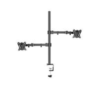 Support de Socle de Bureau for Double Moniteur de 80 cm de Haut, 10 à 27 Pouces, Support PC à Bras Pliable avec Pince et Base à œillets(DL-T902-280II)
