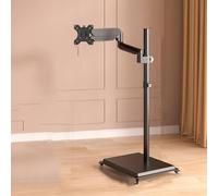 Support de Sol à roulettes pour écran, Bras robotisé Suspendu avec Roues, Plateau télescopique Rotatif et rétractable, Compatible avec Les téléviseurs de 17 à 32 Pouces(Black)