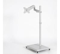 Support de Sol à roulettes pour écran, Bras robotisé Suspendu avec Roues, Plateau télescopique Rotatif et rétractable, Compatible avec Les téléviseurs de 17 à 32 Pouces(White)