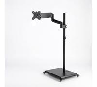Support de Sol à roulettes pour écran, Bras robotisé Suspendu avec Roues, Plateau télescopique Rotatif et rétractable, Compatible avec Les téléviseurs de 17 à 32 Pouces(Black)