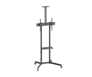 Support de sol Aisens ECO avec roulettes - Plateau DVD et support de caméra pour moniteur/télévis