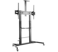 Aisens Support de sol Eco – Roues, manivelle, plateau DVD, support caméra TV 60–100, 100 kg, Noir