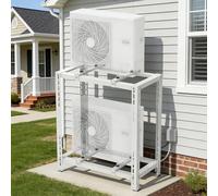 Support de Sol Double Couche Robuste pour climatiseurs et Pompes à Chaleur Mini Split, Base montée sur Le Sol, Support de Fixation, Convient aux systèmes CVC de 9 000 à 18 000 BTU, Robuste e