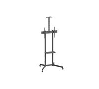 Support de sol ECO avec roulettes - Plateau DVD et support de caméra pour moniteur/téléviseur 45 kg de 37 à 70 - Noir