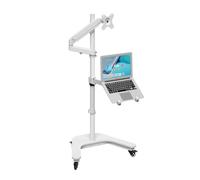 Support De Sol for Ordinateur Portable, Podium Élévateur Mobile, Support De Sol Réglable en Acier, Adapté Au Bureau Extérieur À Domicile, Travail Pratique(White)