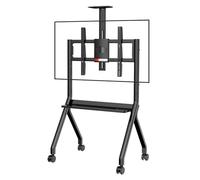 Support de sol portable en métal pour Smart Board et TV, roues verrouillables, idéal pour le bureau, la salle de classe et la maison, hauteur réglable, design robuste, mobilité facile
