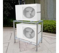 Support de sol pour climatiseur, support double couche réglable pour systèmes de mini split et de pompe à chaleur, support au sol en alliage d'aluminium robuste, installation facile