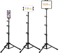 Support de sol pour iPad, trépied réglable en hauteur et support de tablette avec rotation à 360° pour iPhone, iPad Mini, iPad Air, iPad Pro et tous les appareils de 5,5 à 12,9
