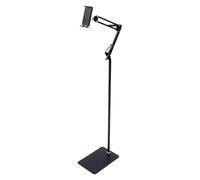 Support de sol pour tablette réglable en hauteur, rotatif à 360° en métal | Support universel de téléphone portable pour iPad, tablette et smartphone de 4,7 à 7,1", en acier carbone