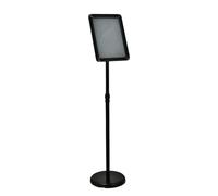 Support de sol réglable pour affiche A4, support de panneau d'affiche A4, support d'affichage de menu pour affichage d'activités de mariage/professionnelles A4 Black Rounded-corner style