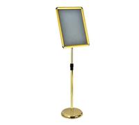 Support de sol réglable pour affiche A4, support de panneau d'affiche A4, support d'affichage de menu pour affichage d'activités de mariage/professionnelles A3 Gold Rounded-corner style