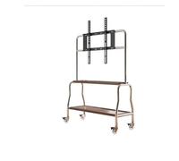 Support De Sol TV en Acier Inoxydable, Chariot Vertical Mobile À roulettes, Meuble TV, Salon Chambre À Coucher, Cintre Universel, Support De Rangement(2 Layer Silver A)