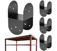 Support de Sommet de Poteau,4 Supports Métalliques Épais - Équerres de Connexion pour Pergola,Pour Poteau Bois 10x10 Cm Tonnelle Porche Pergola Chalet Et Jardin