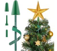 Support de sommet de sapin de Noël, empêche le basculement du stabilisateur à sangle, sécurise une décoration lourde, adaptateur universel de 4 tailles pour étoiles, anges, flèches sur arbres réels et