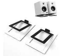 Support de son de bureau en acier au carbone absorbant les chocs et meilleure qualité sonore support incliné pour haut-parleurs de PC de bureau, haut-parleurs de studio et d'étagère (une paire) (blanc