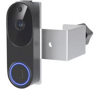 Support de sonnette vidéo antivol compatible avec caméra Arlo Video Doorbell/Blink, détecteur de mouvement anti-blocage, support de montage réglable pour maisons/appartements/locations - Argenté