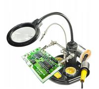 Support de Soudure avec Loupe LED TE-802 - Bras Flexibles | Grossissement 2,5x/4x | Idéal Électronique & Modélisme
