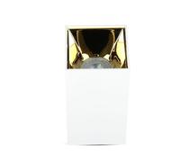 Support de spot à LED encastrable carré GU10, corps blanc, réflecteur or