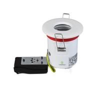 Support de spot BBC Etanche IP65 Blanc 87mm avec douille GU10 automatique ref. 830W Recouvrement 87mm, diamètre de perçage 75mm -