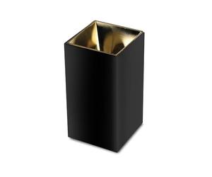 Support de spot LED encastrable carré GU10, corps noir, réflecteur or