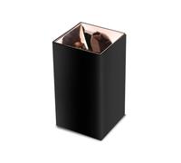 Support de spot LED encastrable carré GU10, corps noir, réflecteur or rose