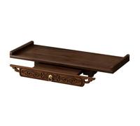 Support de statue d'étagère de Bouddha en bois, avec plaque extensible | Support de statue de Bouddha en bois for exposer des photos et des souvenirs