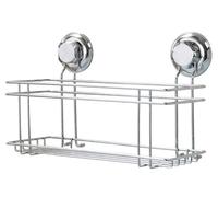 support de stockage avec ventouse 30 cm acier argenté