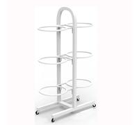 Support de stockage de balles de Yoga avec support roulant Double face mobile à 3 niveaux for chariot de balles de Fitness et de stabilité for salle de sport à domicile(White,3 Tier)