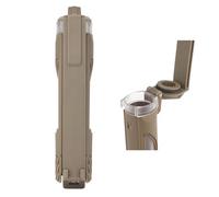 Support de Stockage de Batterie Tactique, Boîtier de Batterie Portable et Étanche À Une Ou Deux Fentes pour Piles de Lampe de Poche CR123, AAA et AA(Brown,Single)
