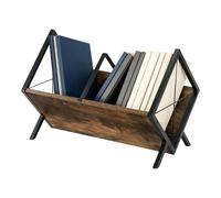 Support De Stockage De Disques 80 LP Capacité 1 Support De Disque VintagTie | Caisse De Rangement Pour Tourne-disque En Bois, Présentoir Marron Vintage Pour Fichiers De Livres, Chambre À Coucher, Bureau,