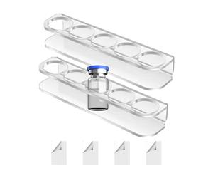 Support de stockage de flacons pour réfrigérateur | Paquet de 2 supports de rangement peu encombrants pour flacons, refroidisseur de réfrigérateur avec 4 adhésifs double face, étagère à bouteilles en