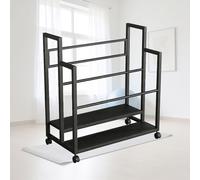 Support de stockage de tapis de yoga, Support de rangement for tapis de yoga sur pied avec métal verrouillable, grande capacité Facile à installer(Black - Two Layers,100/39.37in)