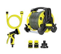 Support de stockage de tuyau d'eau mural, enrouleurs de tuyau d'arrosage, ensemble de supports de tuyau for pistolet à eau de lavage de voiture et d'arrosage de jardin domestique(Style 2,15m)