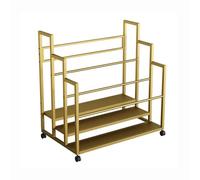 Support De Stockage For Tapis Yoga À 2/3 Niveaux, For Équipement D'entraînement En Métal Avec Roues, Capacité Charge 200 Kg For Studio Ou Salle Sport Commerciale(Gold,80x95x64cm)