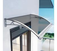 Support de Store en Aluminium Durable et Toile en Polycarbonate - Protection UV et Pluie pour fenêtres et Portes, Design Transparent avec Support Blanc (Gris 79 x 239 cm) pour terrasse et vé