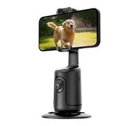 Support de suivi automatique pour téléphone - 9,5 x 9,5 x 18,4 cm - Support intelligent en ABS - Support de suivi automatique à 360 degrés avec technologie de suivi du visage - Support de téléphone