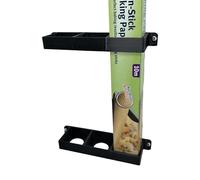 Support de support de rangement vertical en feuille d'étain/film étirable/papier sulfurisé pour placard de cuisine Noir