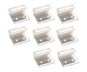 Support de suspension de carreaux, 8 pièces, support de carreau en acier inoxydable de 15 mm d'épaisseur, kit de fixation pour miroir, support robuste pour affichage de carreaux en céramique (argent)
