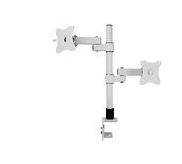 Support de Table à Double écran LCD supérieur et inférieur de 14 à 24 Pouces, Levage télescopique Rotatif, Hauteur Croissante, Pince(White)