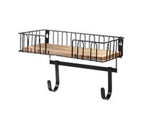 Support De Table à Repasser Cintre mural for planche à repasser et, avec crochets de Base rangement en bois, support multifonctionnel for la maison(Black)